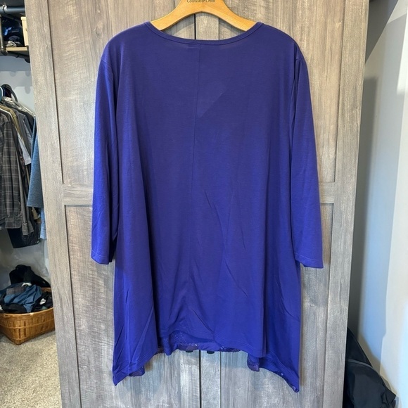 NWT Liz and Me Catherines 2X Tunic Jersey Knit Top Purple Sequin - Picture 2 of 9